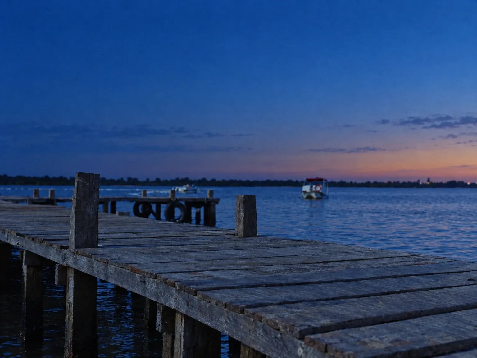 Blue-hour pier